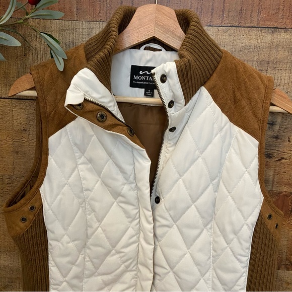 Western Quilted Zip Up Vest Outdoors Mountains Zippered Pockets - Picture 4 of 14